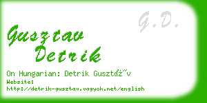 gusztav detrik business card